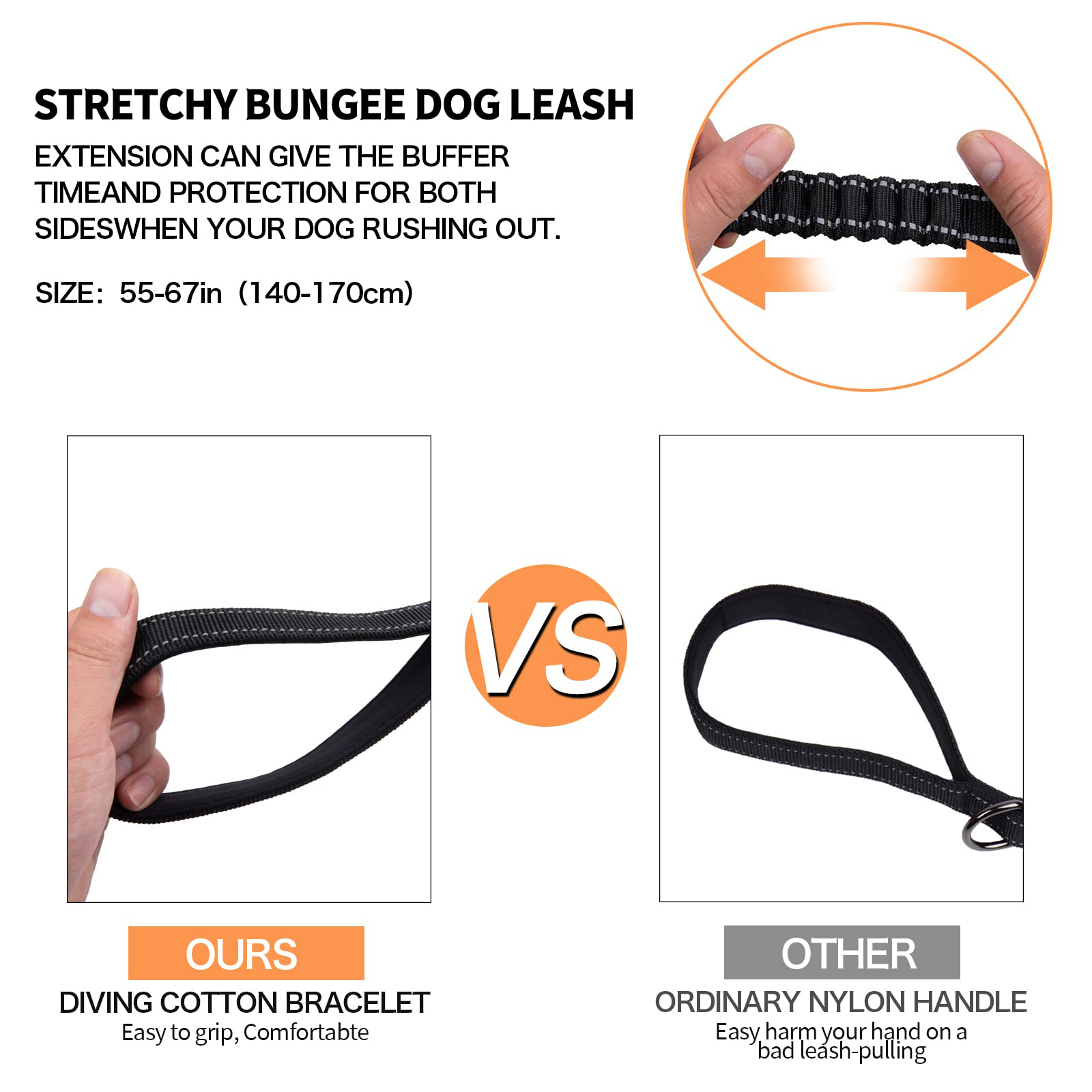 Tactical Bungee Frog Clip Adjustable Dog Leash from China manufacturer