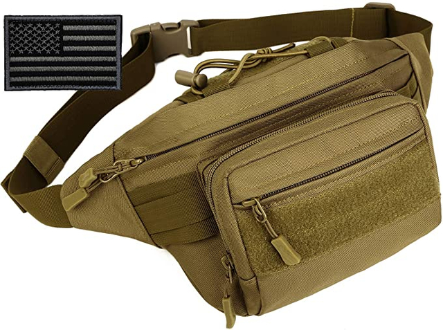 Taktikal Fanny Pack MOLLE Army Lumbar Gear Pouch (Patch Termasuk) #W1252