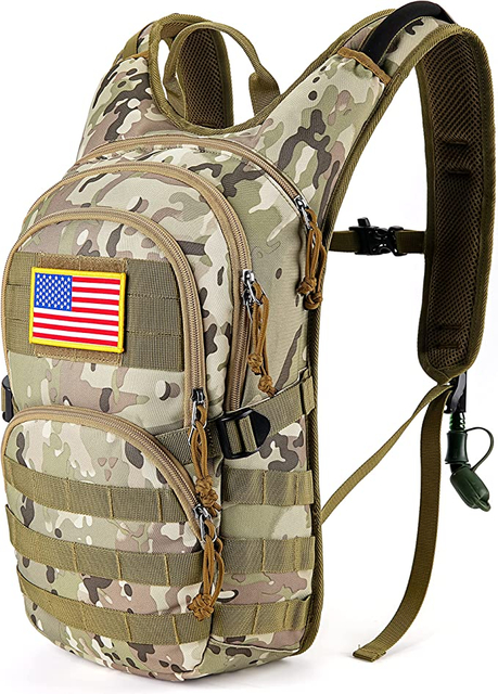 Tactical Molle Hydration Pack ກະເປົ໋າເປ້ທີ່ມີພົກຍ່ຽວກັນນ້ໍາ 2L ທີ່ບໍ່ມີ BPA ຮົ່ວ #5864